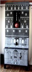 fornasetti BLACK trumeau cabinet secretary architecture ltd edition