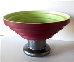 bowl vase green red by ettore sottsass