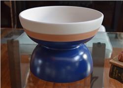 centerpiece bowl blue beige by ettore sottsass