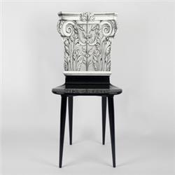 fornasetti chair capitello corinzio black white