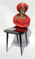 fornasetti chair moro moor red drape