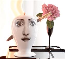 fornasetti vase INFILZATO black white gold IN STOCK