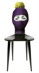 fornasetti lux-gstaad chair purple with yellow pon in STOCK