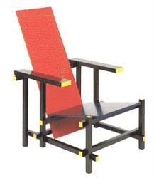 Red and Blue Armchair by Gerrit Rietveld