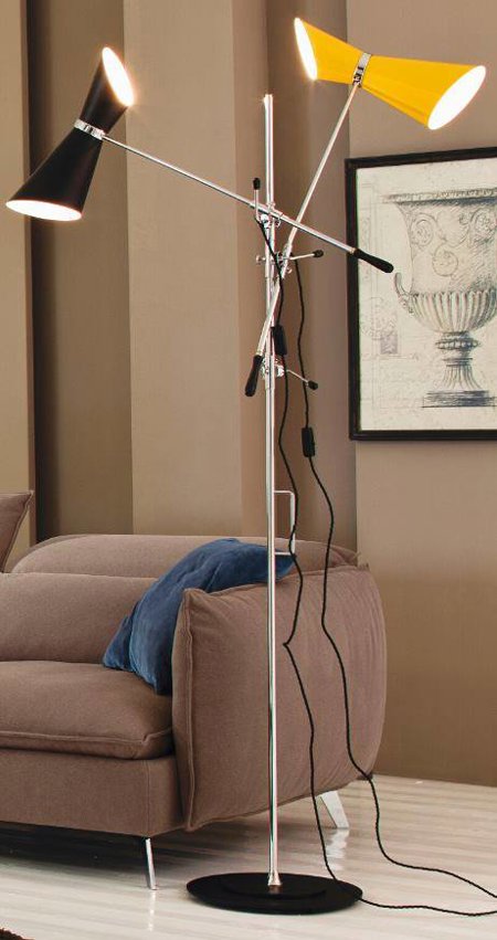 STILNOVO floor lamp double arm